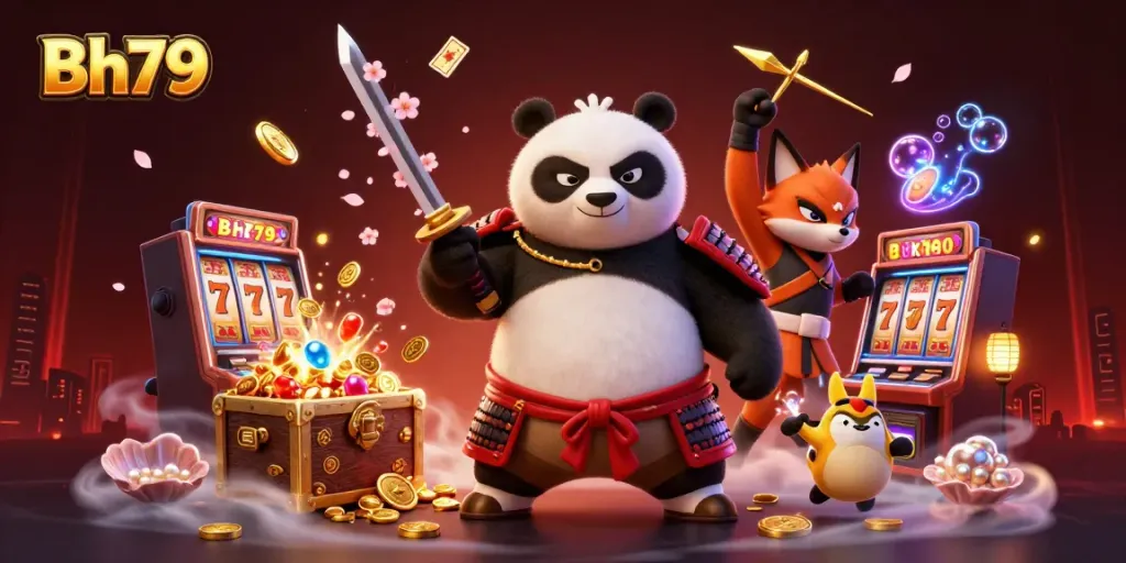 Engage with Bh79's thrilling slots featuring a samurai panda, treasures, and magical elements.