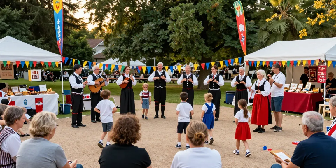 Community celebration featuring m98 ฝากถอนออโต้ มือถือ alongside traditional Breton music and dance.