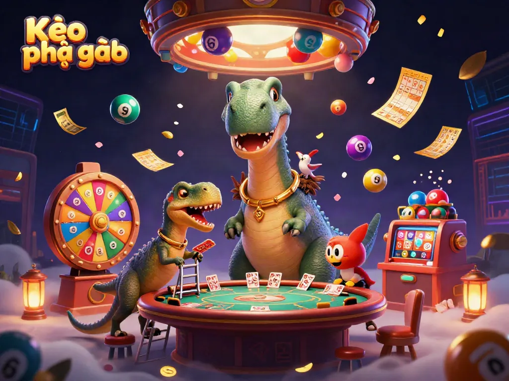 Experience Kèo phạt góc with a unique 3D casino scene featuring vibrant characters and dynamic gambling elements.