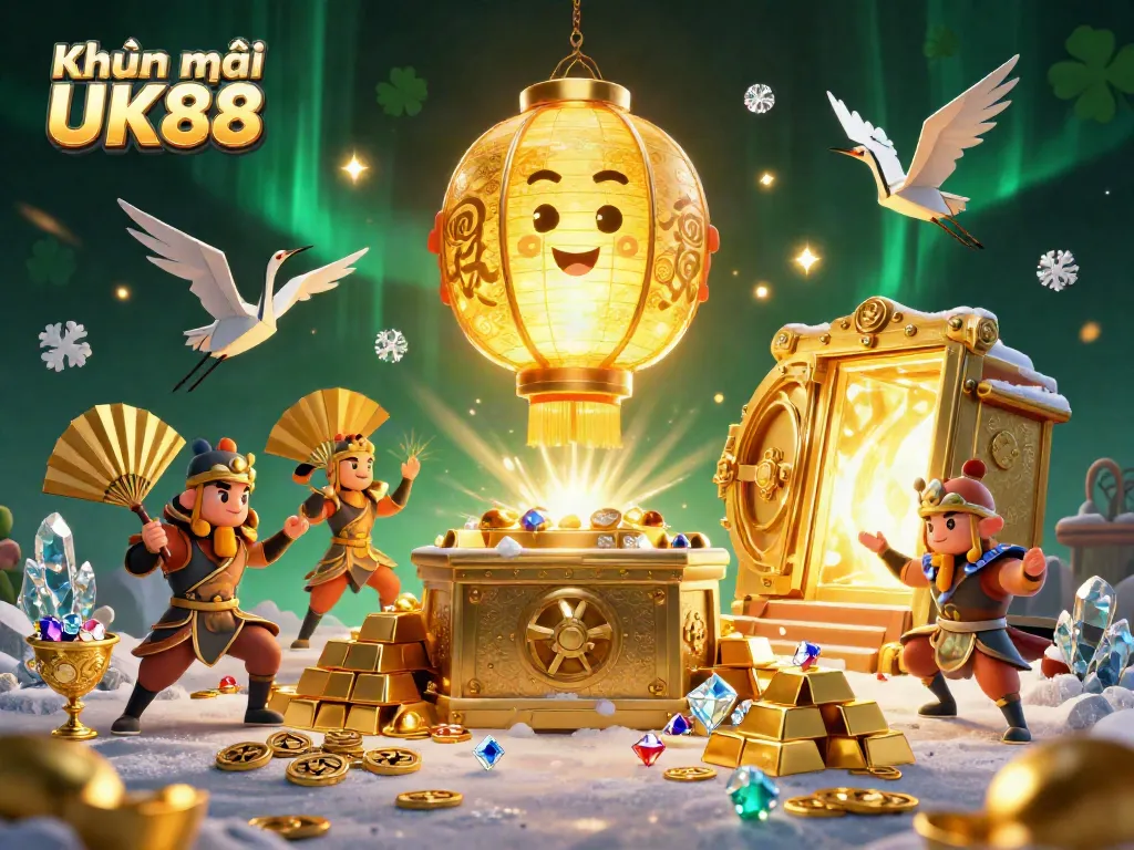 Experience the exciting Khuyến mãi UK88 with vibrant characters and casino-themed elements.