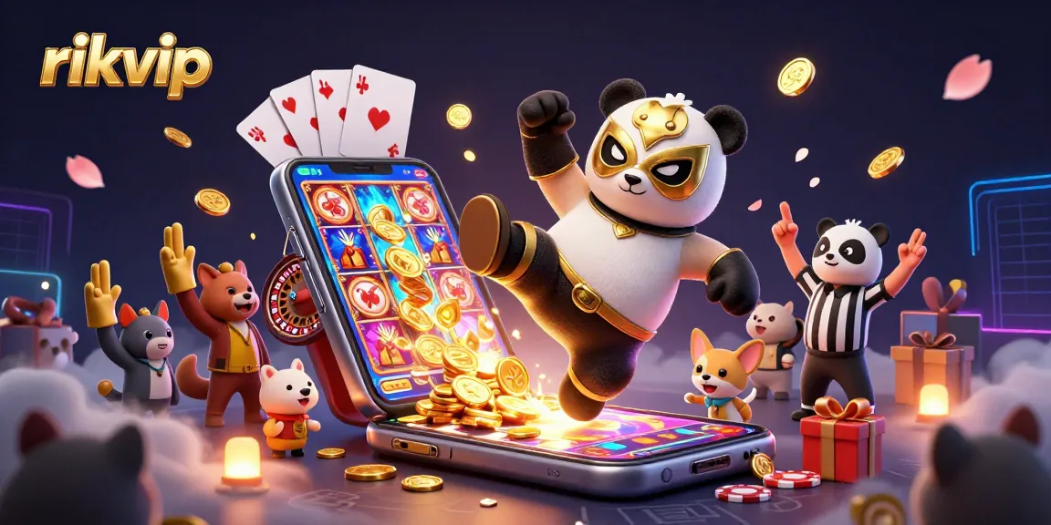 Experience the excitement of rikvip casino games with a thrilling 3D scene of animated characters.